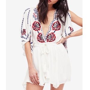 Free People Cora Embroidered Mini Dress