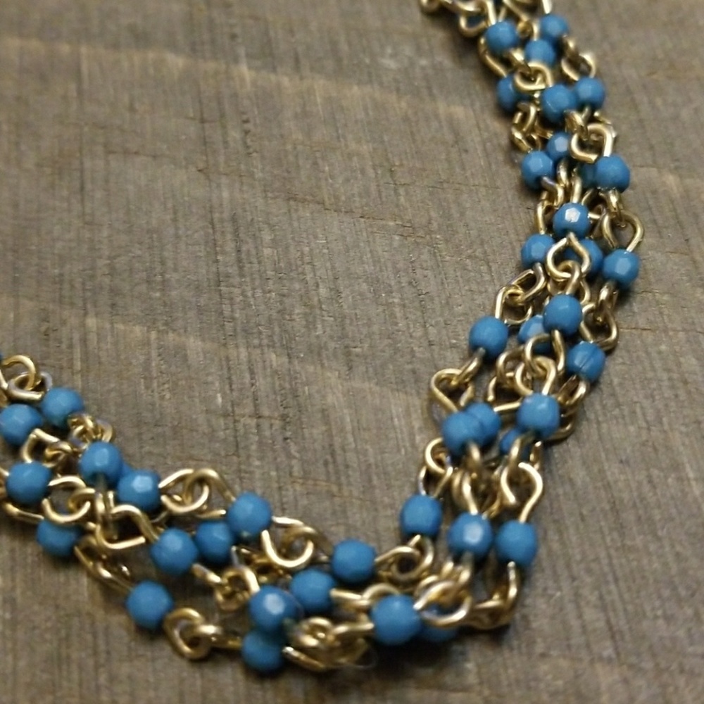 JBloom Teal and Gold 4 Strand Bracelet