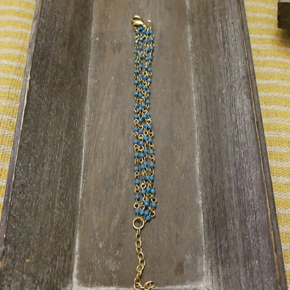 JBloom Teal and Gold 4 Strand Bracelet - Picture 3 of 4