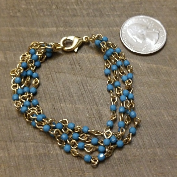 JBloom Teal and Gold 4 Strand Bracelet - Picture 4 of 4