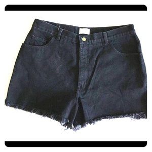Vintage 90s High Waisted Black Jean Shorts
