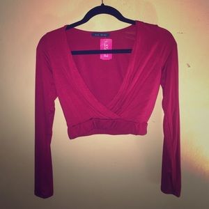 Nwt Wine/burgundy crop long sleeve top size small Nwt Wine/burgundy crop long sleeve top size small