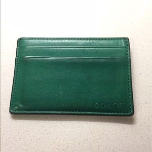 Coach Leather Card Holder... Green