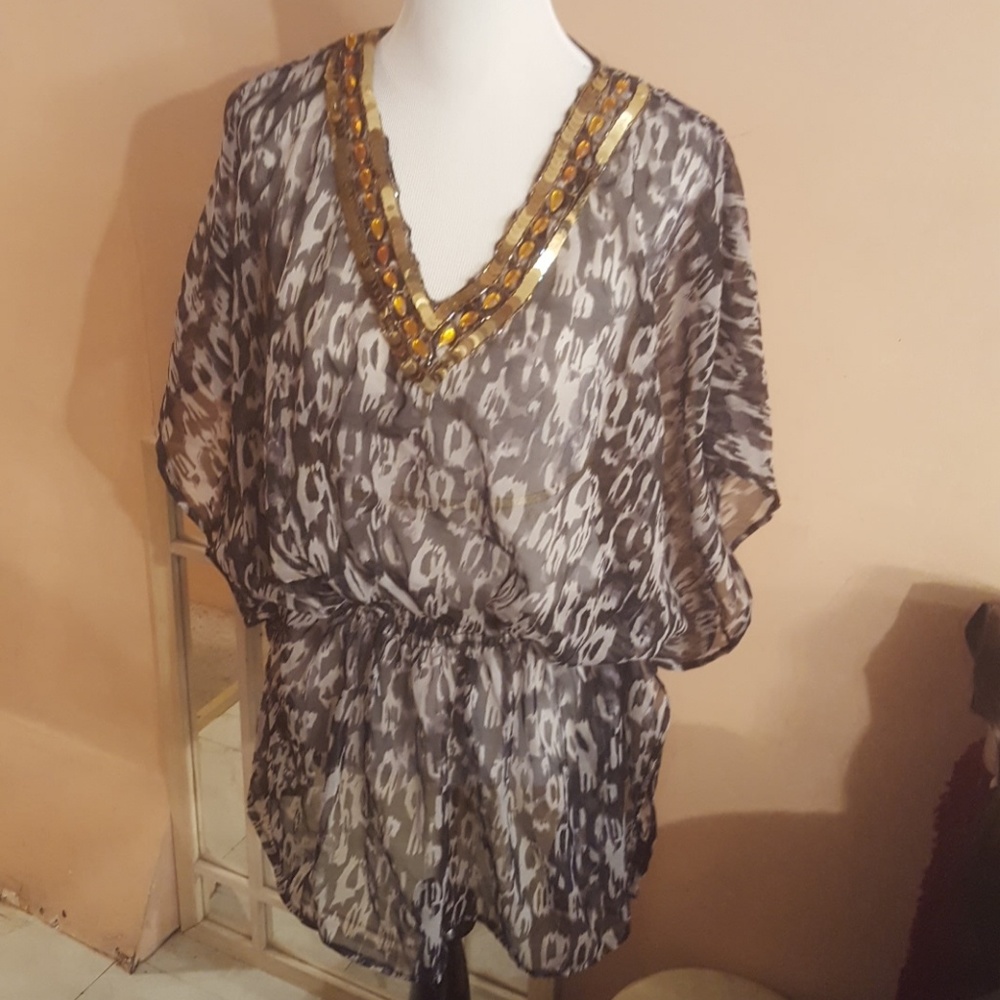Bathing suit cover up bling bling