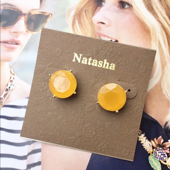 Natasha ✨ Golden Yellow Studs NWT - Picture 1 of 5