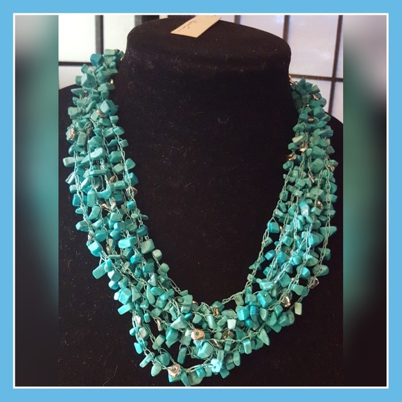 Kenneth Cole, Turquoise Multi-Strand Necklace, NEW - Picture 3 of 5