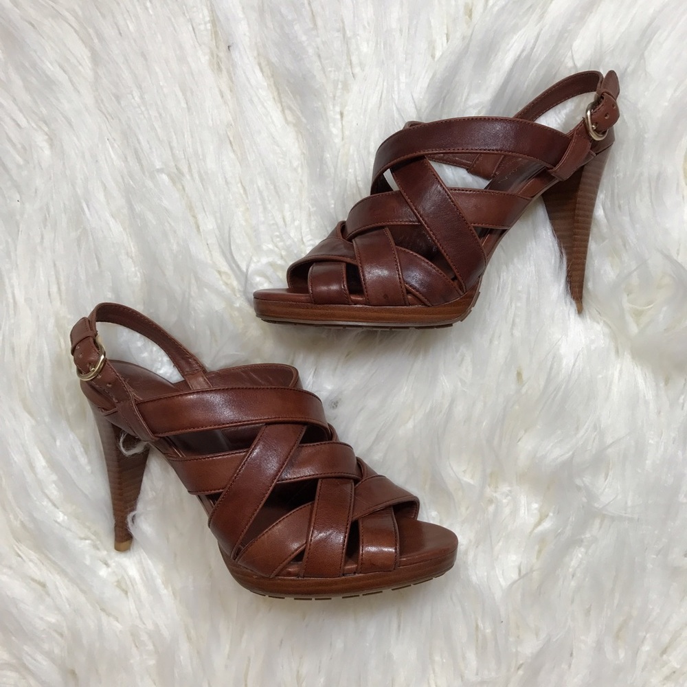 Cole haan  Brown leather strap heel