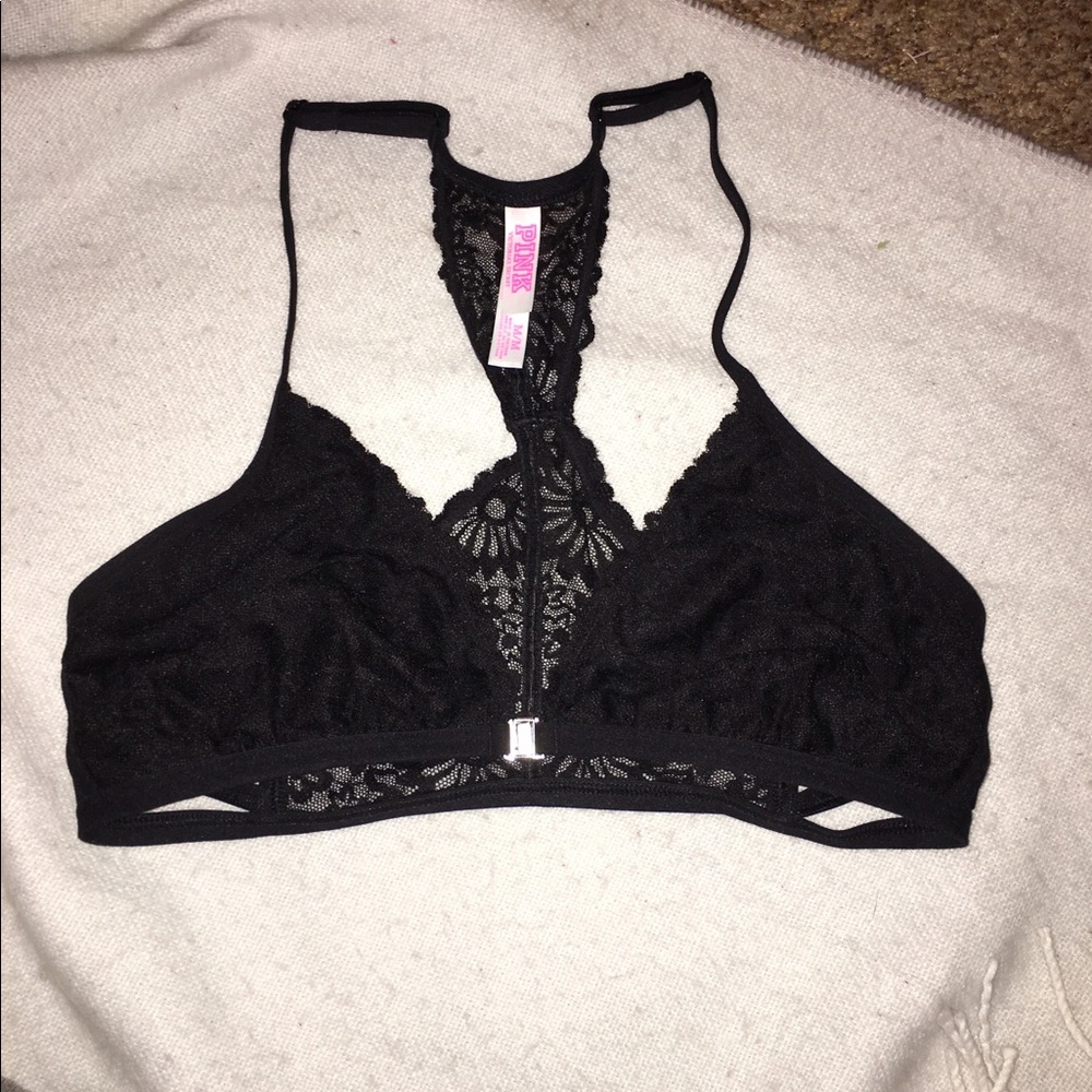 Victoria's Secret PINK Black Lace Bralette, Medium