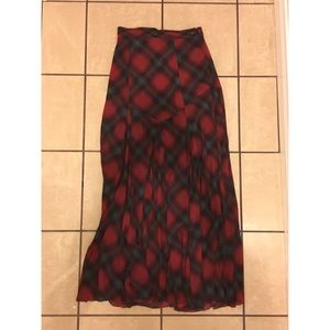 Plaid sheer maxi skirt