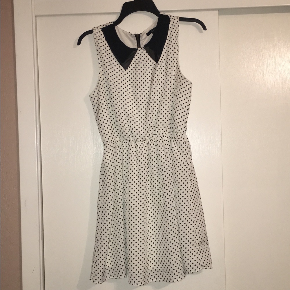 Black and white polka dot dress