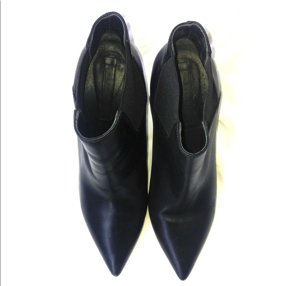 Hugo Boss Leather Stiletto Ankle High Heel Boots - Picture 7 of 7