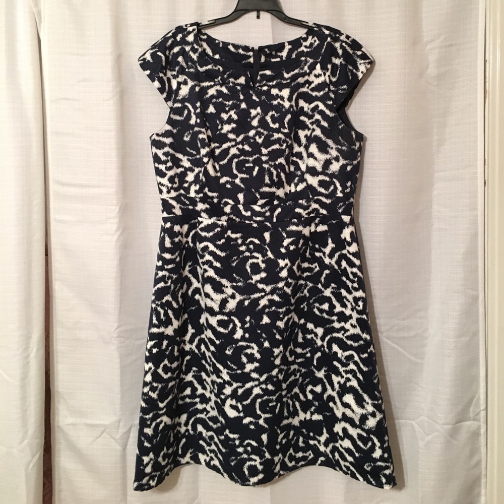 Alex Marie Navy&White Print Dress // size 14
