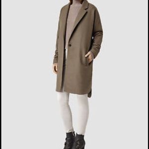 All saints vine olive wool coat
