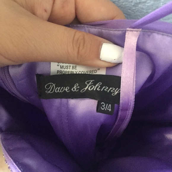 Lavender Strapless prom dress - Picture 4 of 5