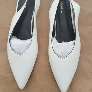 Celine Size 39 White Slingback Flats