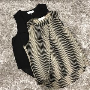 Wayf See-through Blouse • Black & Beige