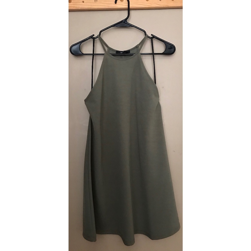 Cute olive halter neck dress!