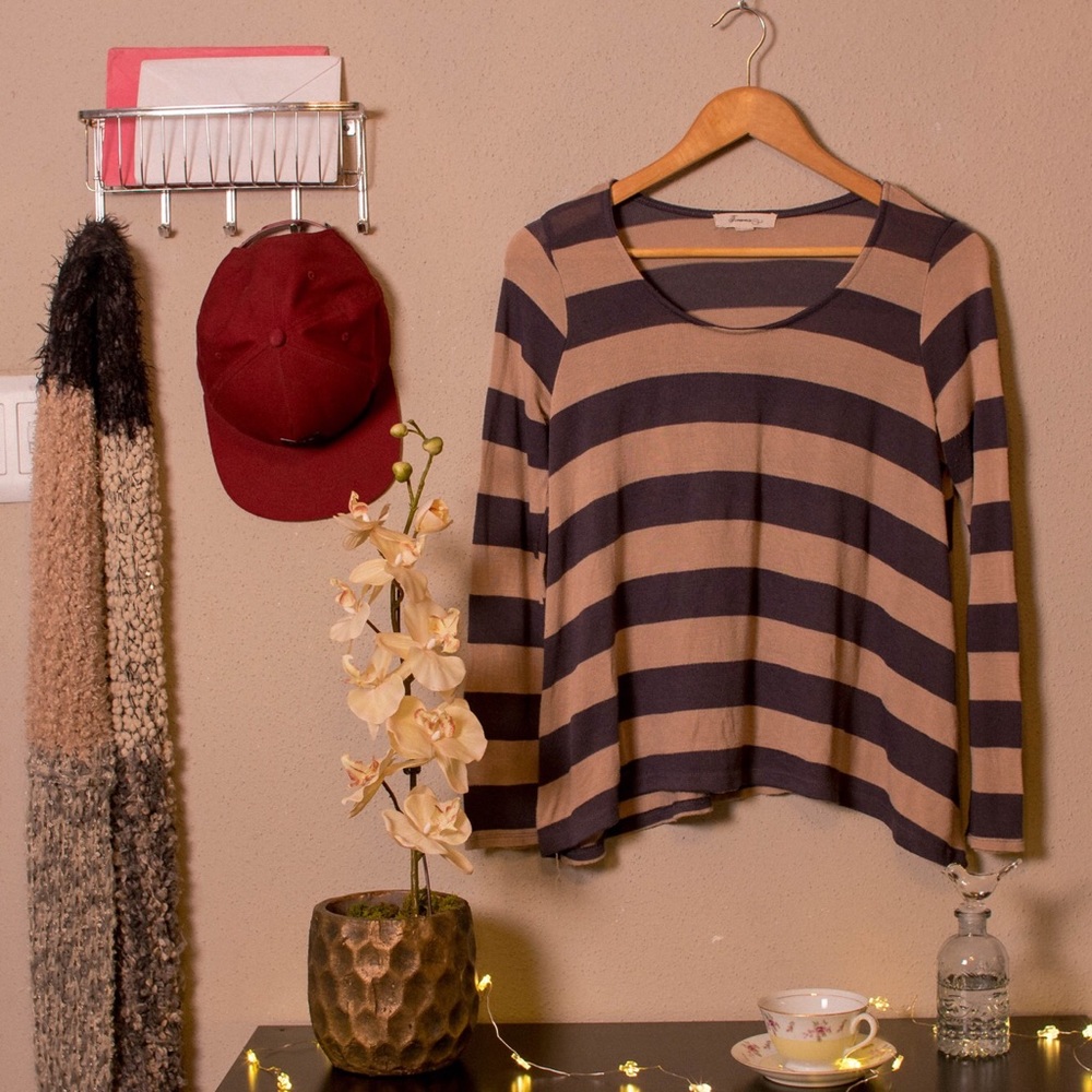 Long Sleeved Striped Blouse