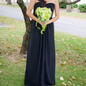David's Bridal Long Strapless Chiffon Dress