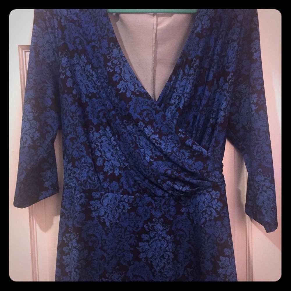 EUC Isabel + Alice Damask Wrap Top Plus 1X XL