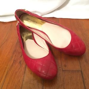 Michael Kors Red Quilted Leather Flats // size 9.5