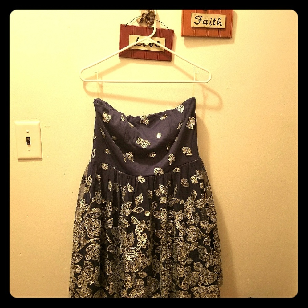 Emerald Sundae Cocktail Dress Colors Navy & Silver