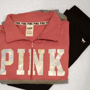 Victorias Secret PINK Half Zip + Legging Set