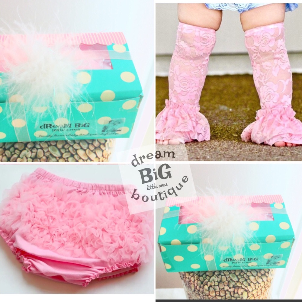 Baby gift girl ruffle bloomers lace leg boxed set!
