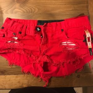 One Teaspoon Red Shorts