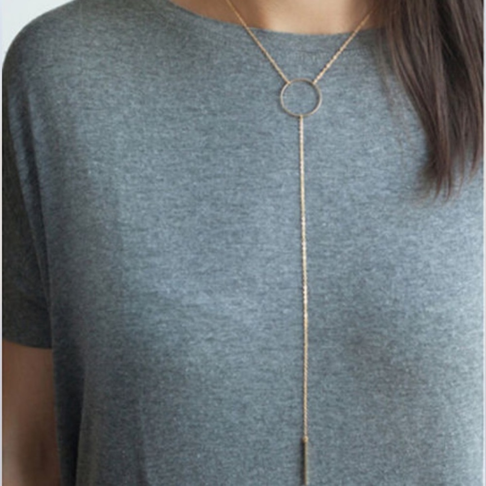 5 for $25 • Long Circle and Bar Everyday Necklace
