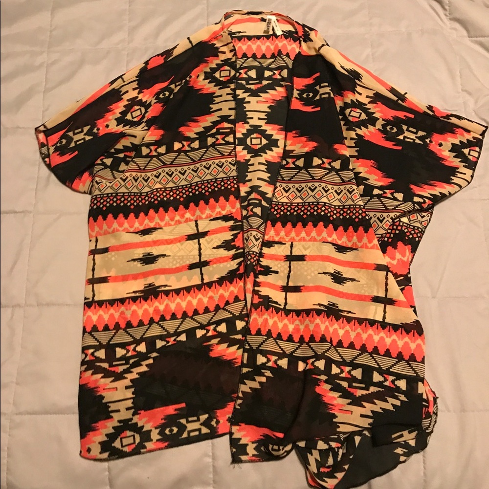 Pink & Black Cover Up / Kimono