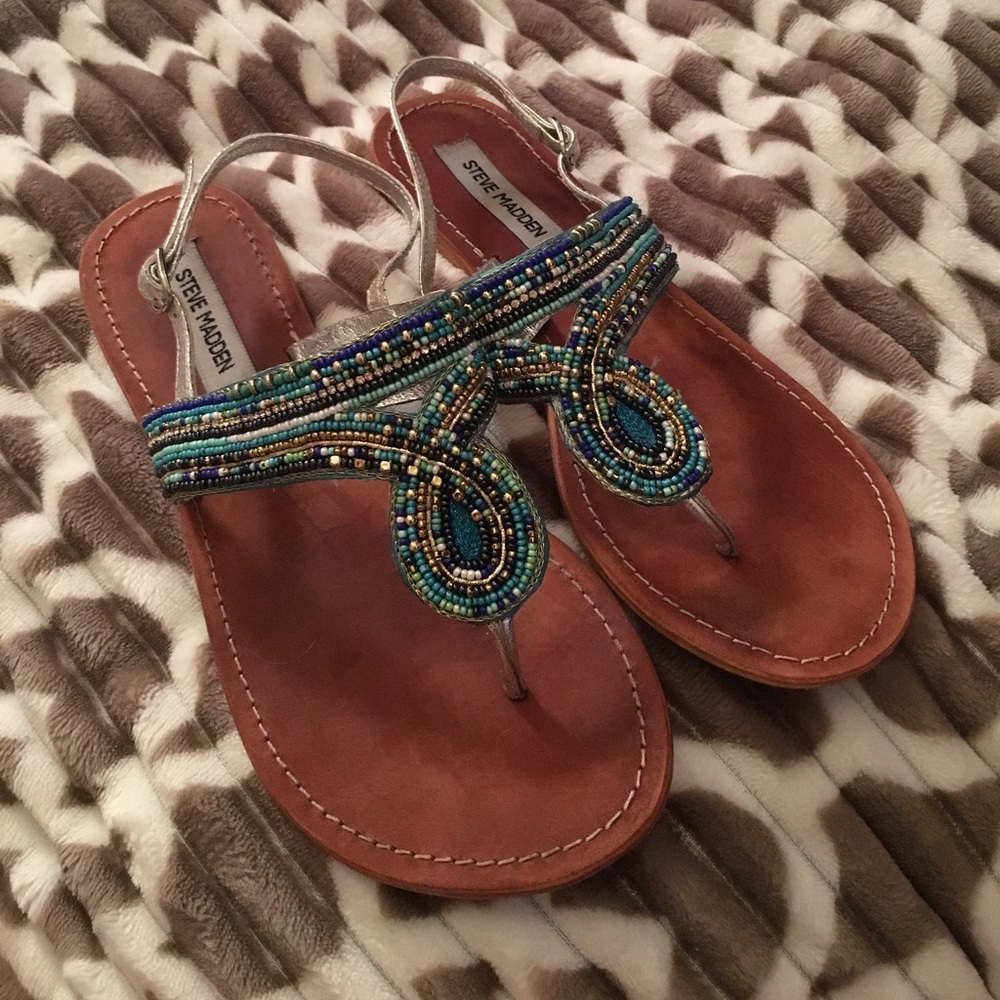 Blue beaded Steve Madden Sandal-Size 9