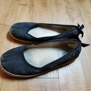 UGG Australia women's black canvas flats