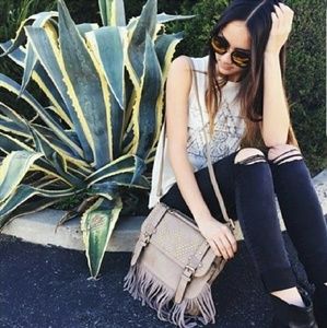 ISO Biege/tan fringe messenger tote