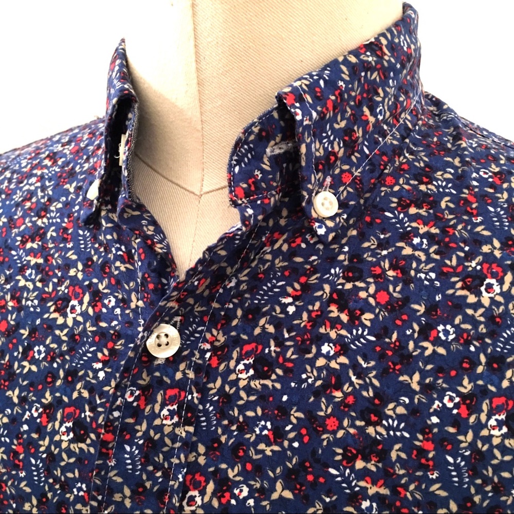 J.Crew Men's Floral Woven Cotton Shirt - S
