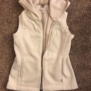 North face white vest