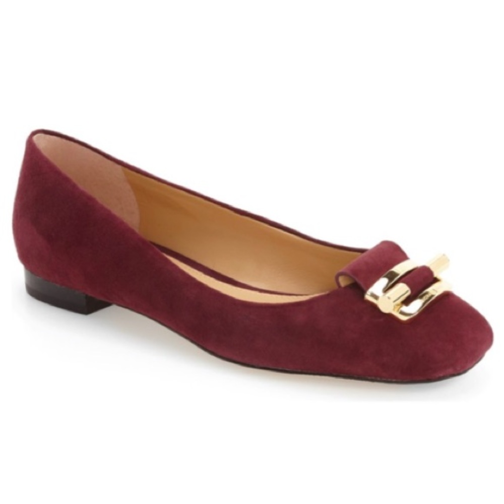 NEW Michael Kors Gloria Plum Suede Ballet Flat