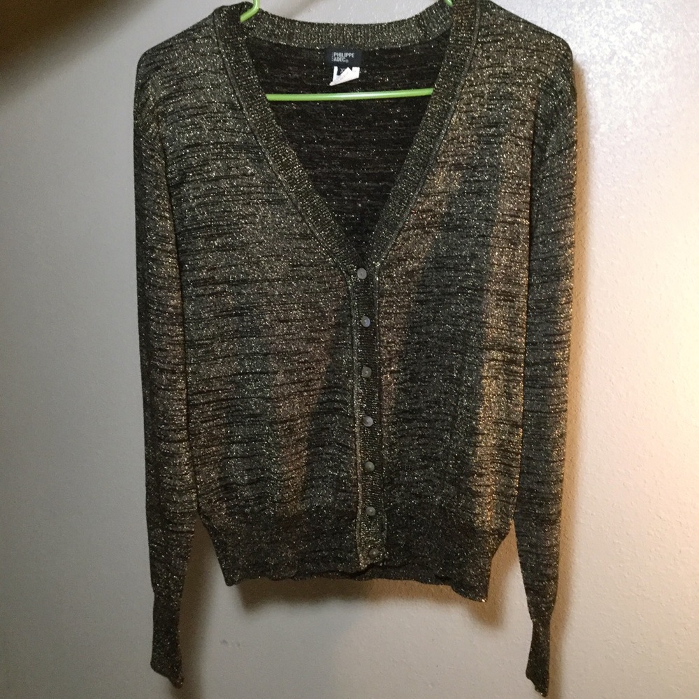 ✨🌟 Phillipe Adec Black & Gold Cardigan