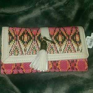 Tribal Leather Tassel braided wallet