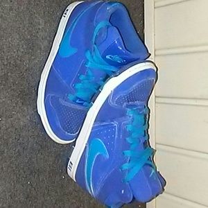 Blue hightop nike shoes
