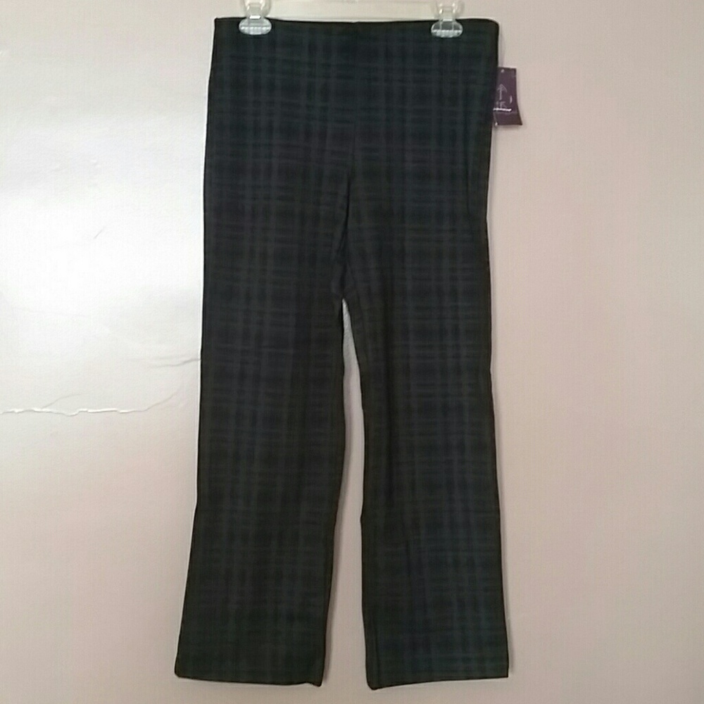 Petite Straight Leg Gray & Black Pants