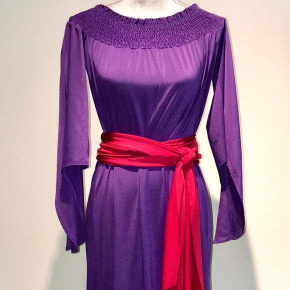 💛Off the Shoulder Maxi/RED SASH BELT - Picture 6 of 6