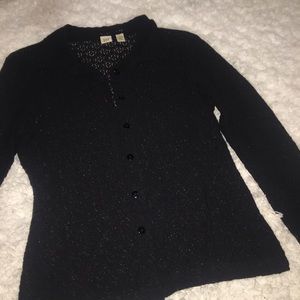 Black see through lace button up