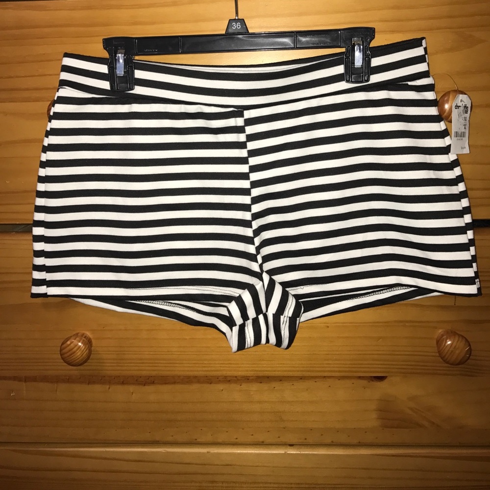 Black and white shorts