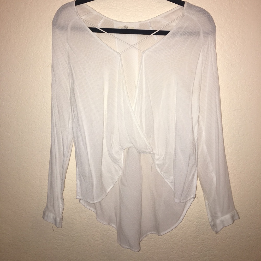 White Criss Cross Hi-Low Top