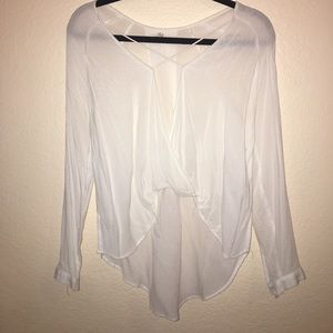 White Criss Cross Hi-Low Top