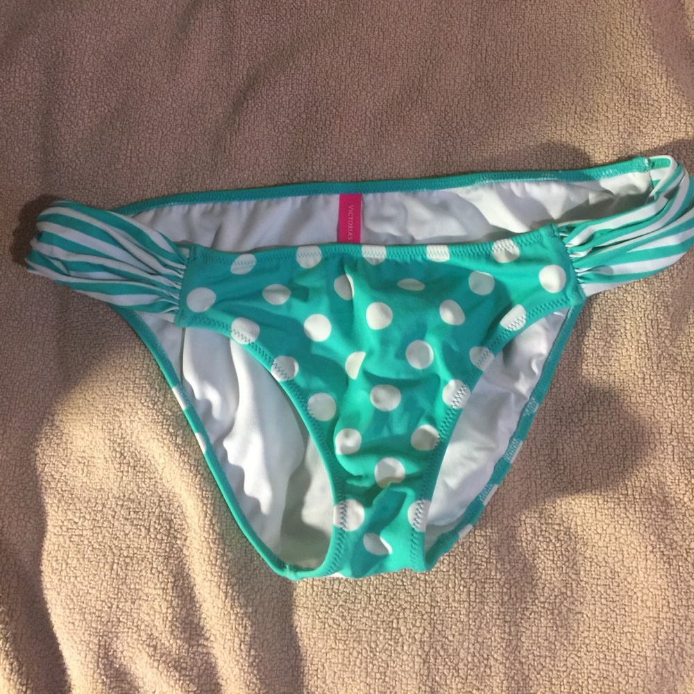 Victoria Secret bikini bottoms green/white Sz M