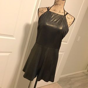 ASOS women's black and gold shimmer romper