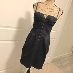 H&M women's dark denim spaghetti strap dress