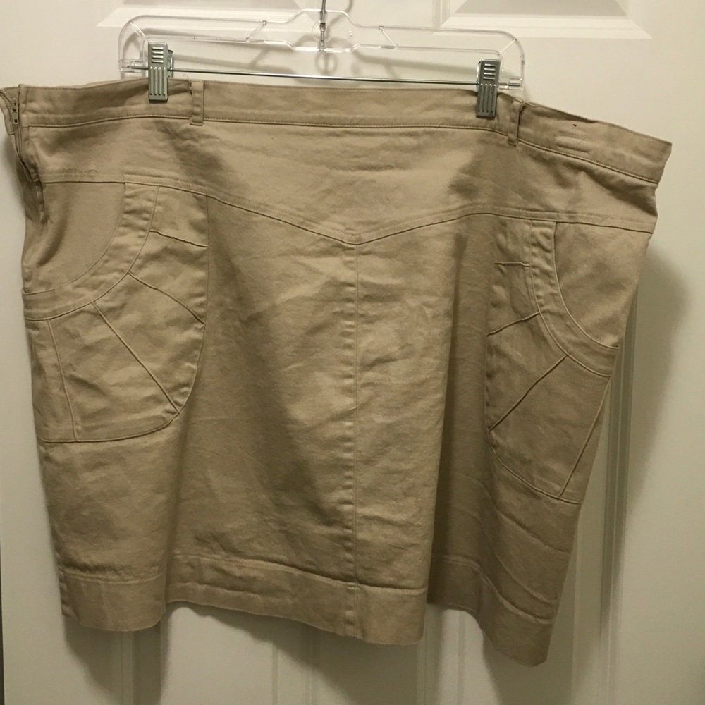 Plus size a line mini skirt with decorative pocket